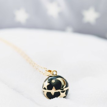 Collier Bola de Grossesse Or avec Lunes et étoiles - Luna 1 - Loupita