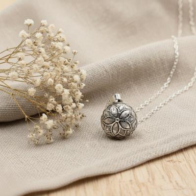Bola de Grossesse Argent - Fleur Métallique - Giulia